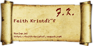 Feith Kristóf névjegykártya